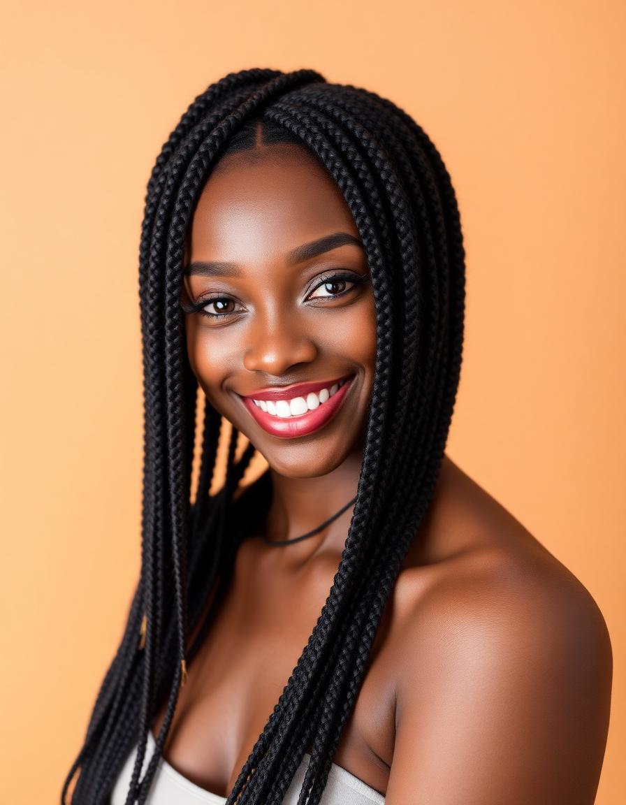 Depois — Box braids longas