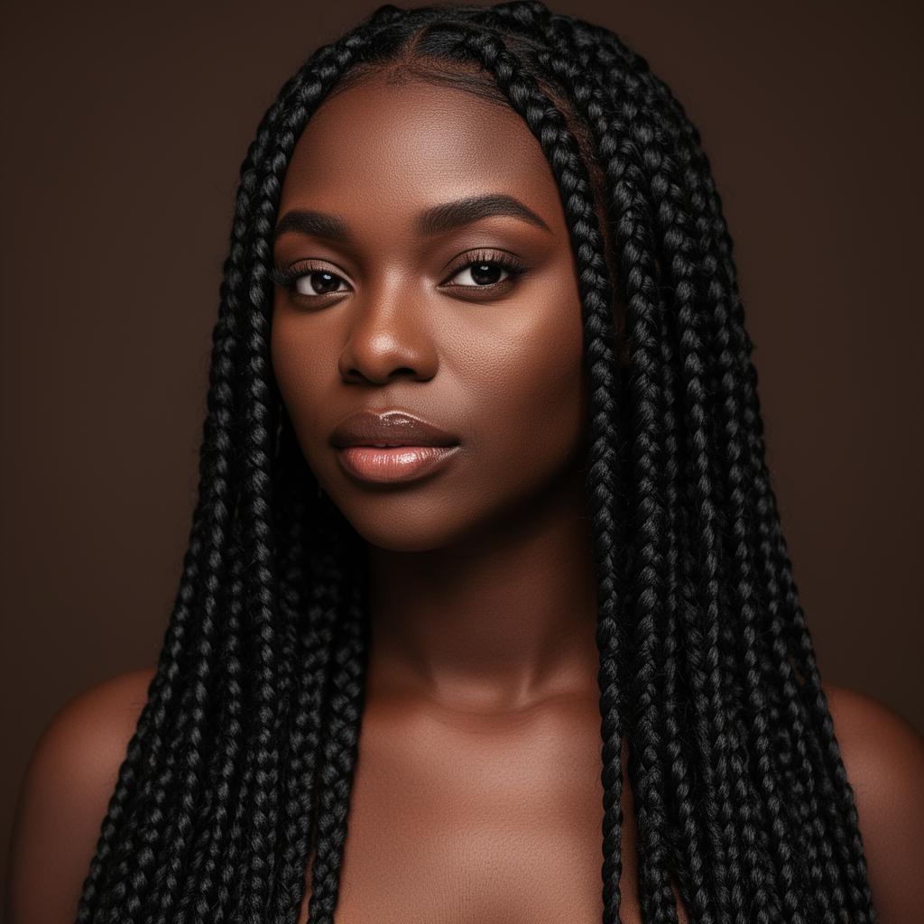 Knotless Braids feito pela trancista Charm em SBC